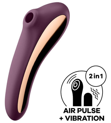 SATISFYER - VIBRATEUR DUAL KISS AIR PULSE VIN ROUGE by SATISFYER AIR PULSE