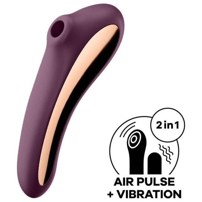 SATISFYER - VIBRATEUR DUAL KISS AIR PULSE VIN ROUGE by SATISFYER AIR PULSE