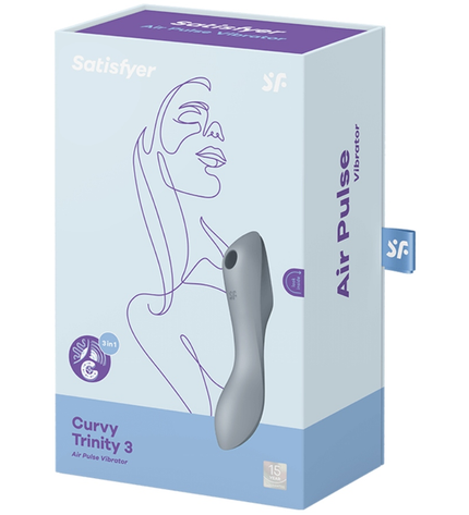 SATISFYER - STIMULATEUR ET VIBRATEUR CURVY TRINITY 3 GRIS by SATISFYER AIR PULSE