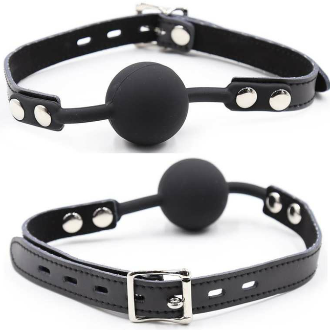 OHMAMA FETISH - BÂILLON BALLE EN SILICONE AVEC CEINTURE EN CUIR (CADENAS INCLUS) by OHMAMA FETISH