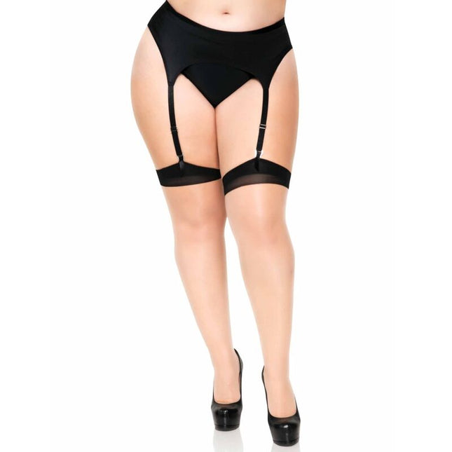 LEG AVENUE - PLUS LYCRA SHEER 2 TONS CUISSES HAUTES AVEC COUTURE ARRIÈRE ET TALON CUBAIN - Concombre Boutique