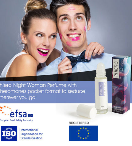 500 COSMETICS - PHIERO NIGHT WOMAN. PARFUM AUX PHÉROMONES EN FORMAT ROLL-ON POUR FEMME - Concombre Boutique