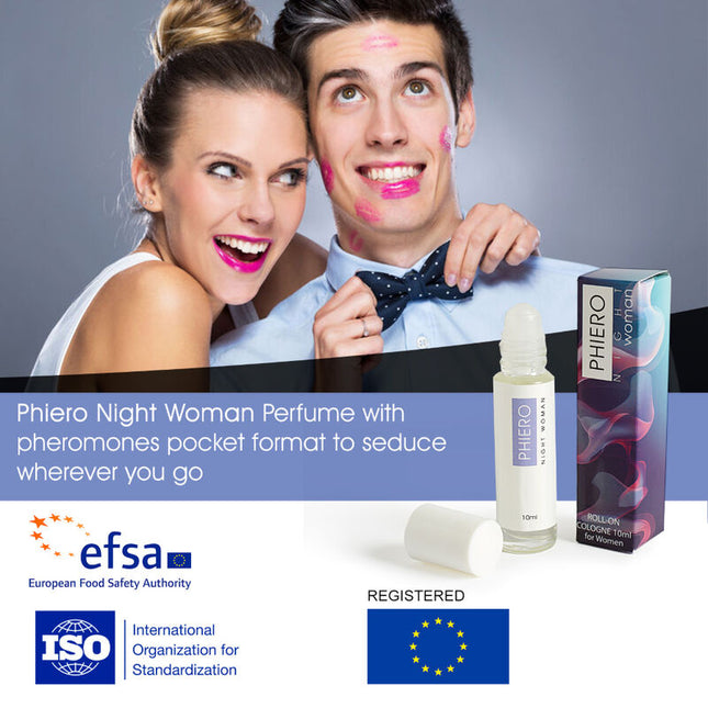 500 COSMETICS - PHIERO NIGHT WOMAN. PARFUM AUX PHÉROMONES EN FORMAT ROLL-ON POUR FEMME - Concombre Boutique