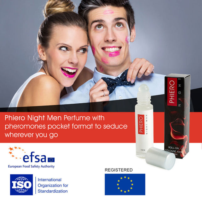 500 COSMETICS - PHIERO NIGHT MAN PARFUM AUX PHEROMONES POUR HOMME AVEC ROLL-ON - Concombre Boutique