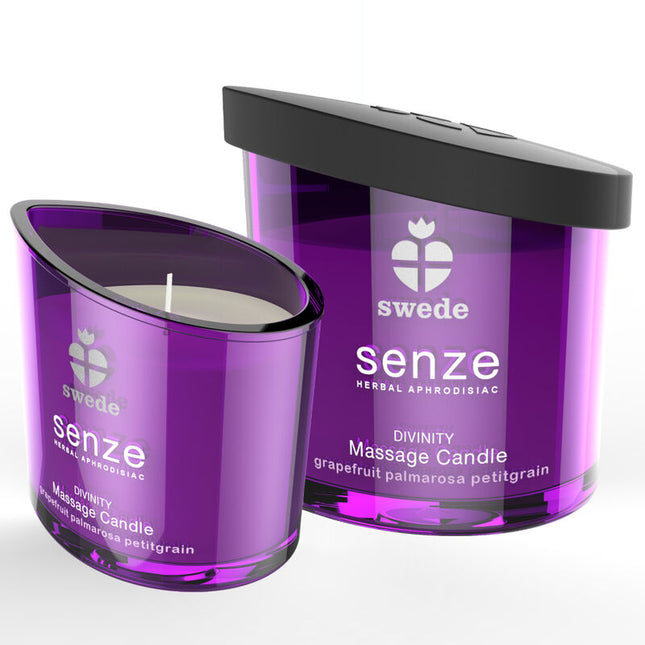 SWEDE - BOUGIE DE MASSAGE SENZE DIVINITY - PAMPLEMOUSSE, PALMAROSA, PETITGRAIN by SWEDE