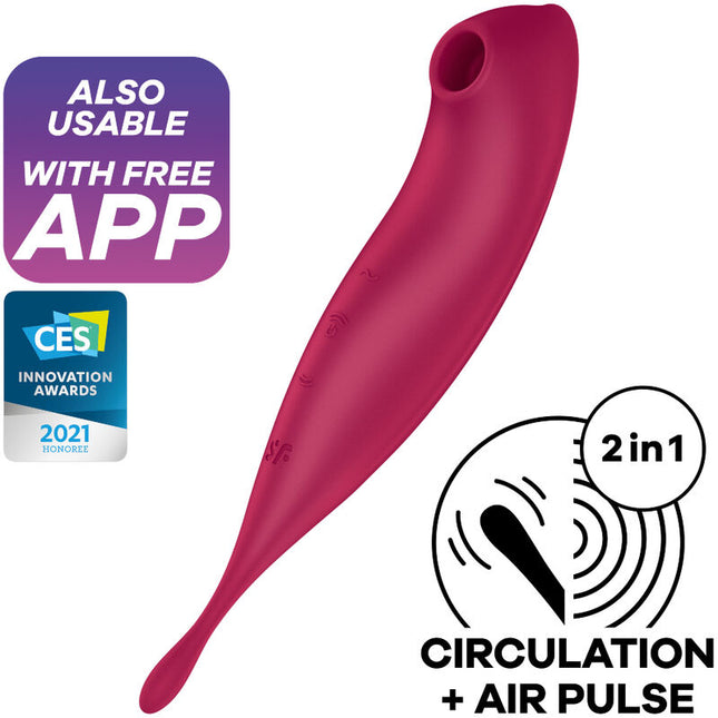 SATISFYER - APPLICATION DE STIMULATEUR ET VIBRATEUR TWIRLING PRO+ ROUGE by SATISFYER CONNECT