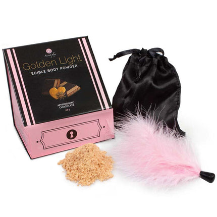 SECRETPLAY - GOLDEN LIGHT KIT POUDRE COMESTIBLE ET PLUME APHRODISIAQUE CHOCOLAT by SECRETPLAY 100% GAMES