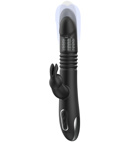 BLACK&SILVER - KENJI VIBROMASSEUR RABBIT UP & DOWN + TÉLÉCOMMANDE WATCHME by BLACK&SILVER
