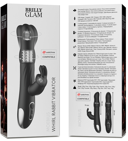 BRILLY GLAM - MOEBIUS VIBROMASSEUR RABBIT ET ROTATIF + TÉLÉCOMMANDE WATCHME by BRILLY GLAM