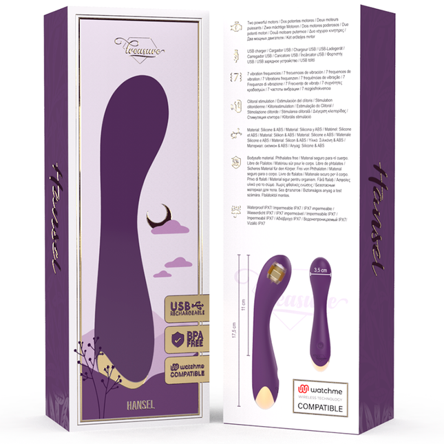 TREASURE - HANSEL VIBROMASSEUR POINT G + TÉLÉCOMMANDE WATCHME by TREASURE