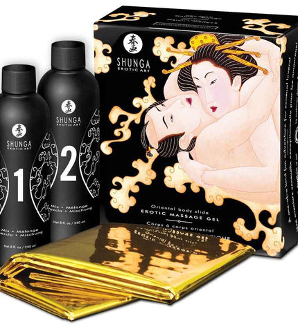 SHUNGA - GEL DE MASSAGE ÉROTIQUE CORPS À CORPS MELON MANGUE ORIENTAL