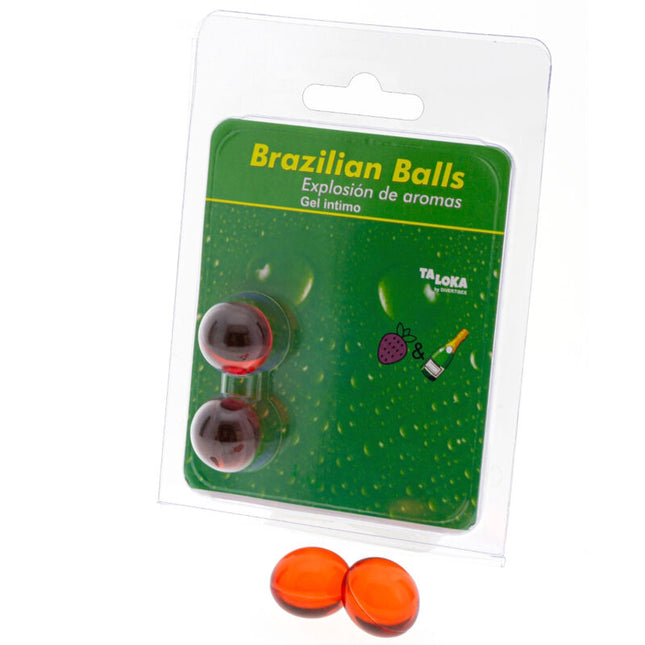 TALOKA - 2 BOULES BRÉSILIENNES GEL INTIME FRAISES & CHAMPAGNE by TALOKA