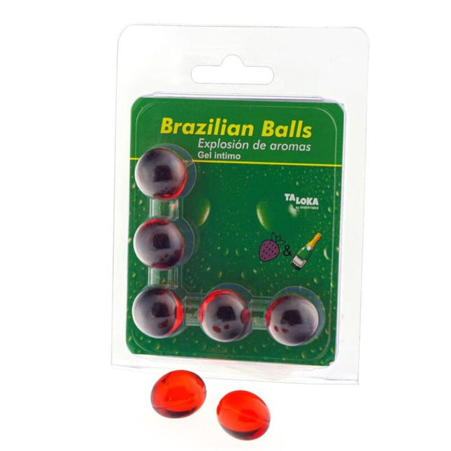 TALOKA - 5 BOULES BRÉSILIENNES GEL INTIME FRAISES & CHAMPAGNE by TALOKA