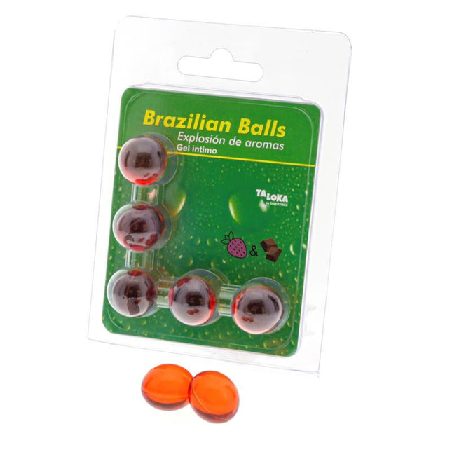 TALOKA - 5 BOULES BRÉSILIENNES GEL INTIME FRAISE & CHOCOLAT by TALOKA
