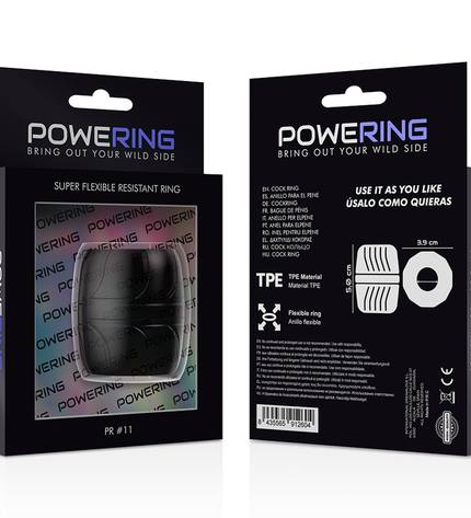 POWERING - ANNEAU PÉNIS SUPER FLEXIBLE ET RÉSISTANT 5 CM PR11 NOIR by POWERING