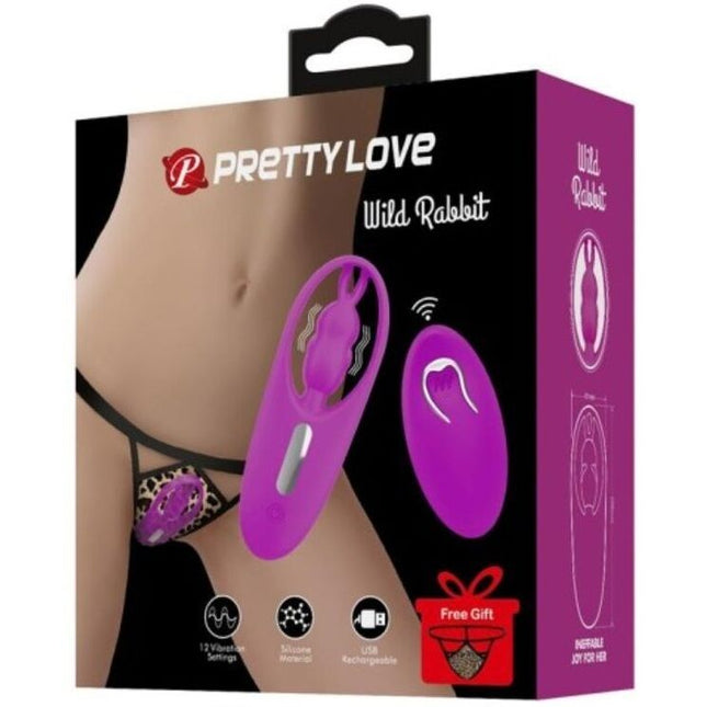PRETTY LOVE - WILD RABBIT STIMULATEUR POUR CULOTTES AVEC TÉLÉCOMMANDE LILAS by PRETTY LOVE SMART