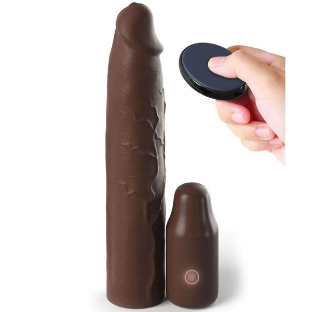 FANTASY X- TENSIONS - POCHETTE PIPEDREAMS 22,86 CM + PLUG 7,62 CM TELECOMMANDE MARRON by FANTASY X-TENSIONS