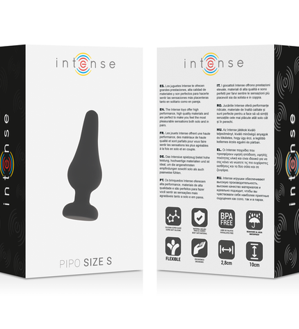 INTENSE - PLUG ANAL PIPO S SILICONE NOIR 9,8 CM - Concombre Boutique