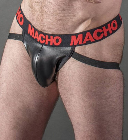 MACHO - MX25RC JOCK CUIR ROUGE S by MACHO UNDERWEAR