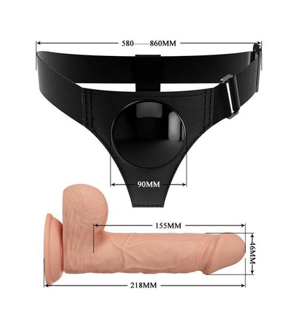 PRETTY LOVE - SLIP HARNAIS HARNAIS UNIVERSEL AVEC GODE JERRY 21,8 CM NATUREL by PRETTY LOVE