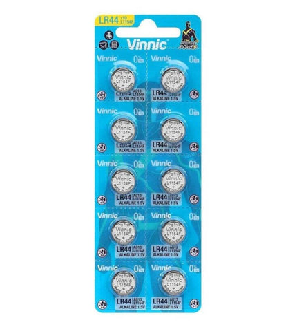 VINNIC - PILE BOUTON ALCALINE AG13 L1154F LR44 BLISTER*10 by VINNIC
