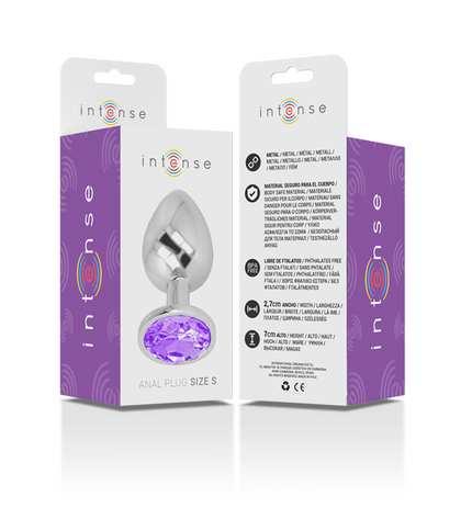 INTENSE - PLUG ANAL EN MÉTAL ALUMINIUM AVEC CRISTAL VIOLET TAILLE S by INTENSE ANAL TOYS