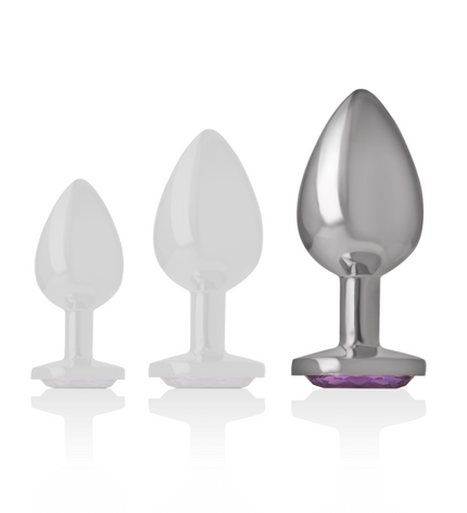 INTENSE - PLUG ANAL EN MÉTAL ALUMINIUM AVEC CRISTAL VIOLET TAILLE L by INTENSE ANAL TOYS
