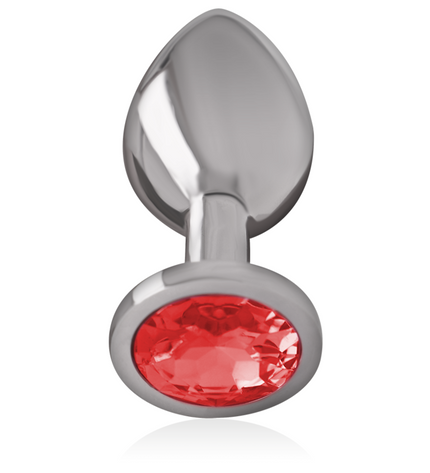 INTENSE - PLUG ANAL EN MÉTAL ALUMINIUM AVEC CRISTAL ROUGE TAILLE S by INTENSE ANAL TOYS