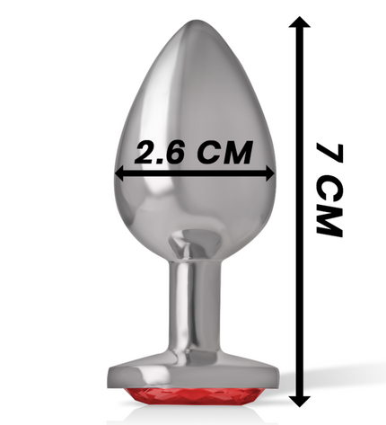 INTENSE - PLUG ANAL EN MÉTAL ALUMINIUM AVEC CRISTAL ROUGE TAILLE S by INTENSE ANAL TOYS