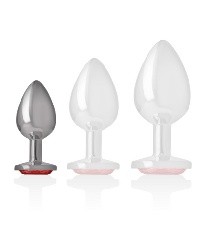 INTENSE - PLUG ANAL EN MÉTAL ALUMINIUM AVEC CRISTAL ROUGE TAILLE S by INTENSE ANAL TOYS