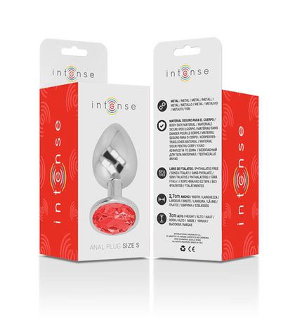 INTENSE - PLUG ANAL EN MÉTAL ALUMINIUM AVEC CRISTAL ROUGE TAILLE S by INTENSE ANAL TOYS