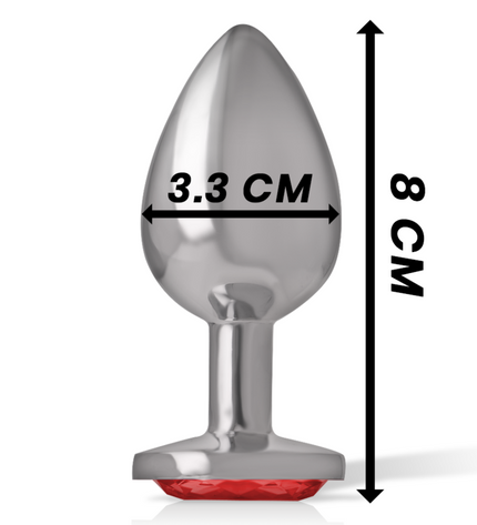 INTENSE - PLUG ANAL EN MÉTAL AVEC CRISTAL ROUGE TAILLE M by INTENSE ANAL TOYS