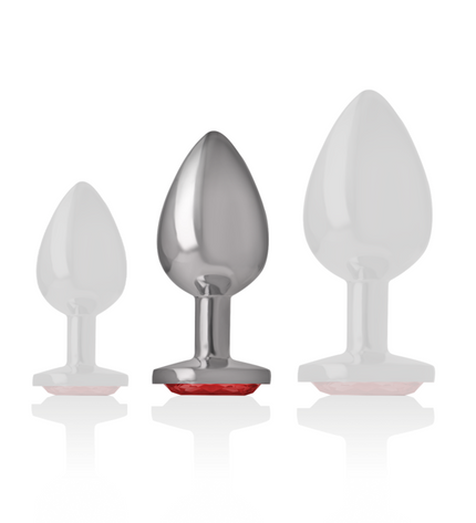 INTENSE - PLUG ANAL EN MÉTAL AVEC CRISTAL ROUGE TAILLE M by INTENSE ANAL TOYS