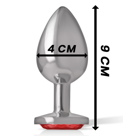 INTENSE - PLUG ANAL EN MÉTAL ALUMINIUM AVEC CRISTAL ROUGE TAILLE L by INTENSE ANAL TOYS