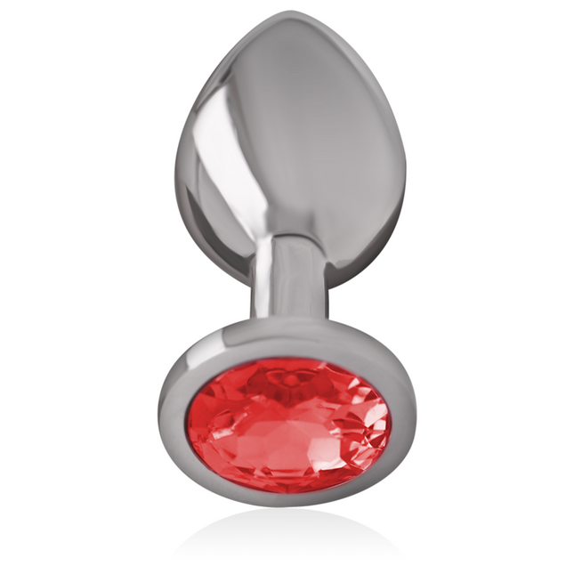 INTENSE - PLUG ANAL EN MÉTAL ALUMINIUM AVEC CRISTAL ROUGE TAILLE L by INTENSE ANAL TOYS