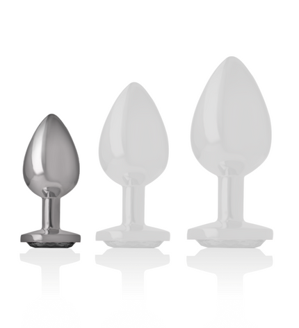 INTENSE - PLUG ANAL EN MÉTAL ALUMINIUM AVEC CRISTAL NOIR TAILLE S by INTENSE ANAL TOYS