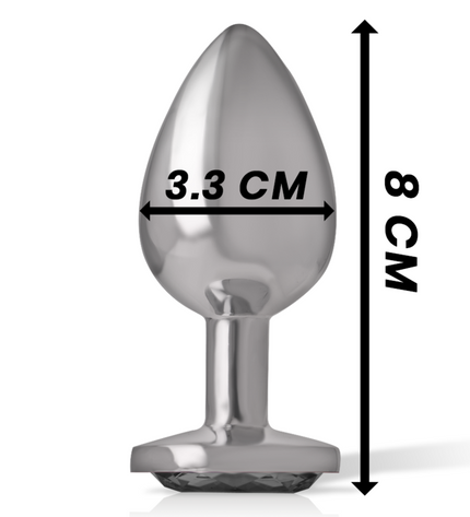 INTENSE - PLUG ANAL EN MÉTAL ALUMINIUM AVEC VERRE NOIR TAILLE M by INTENSE ANAL TOYS