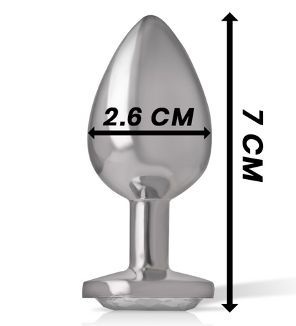 INTENSE - PLUG ANAL EN MÉTAL ALUMINIUM AVEC CRISTAL DARGENT TAILLE S by INTENSE ANAL TOYS