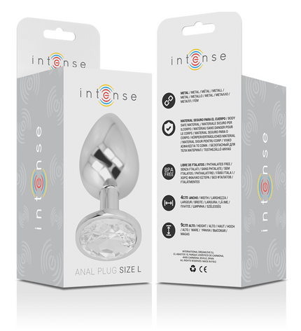 INTENSE - PLUG ANAL EN MÉTAL ALUMINIUM AVEC CRISTAL DARGENT TAILLE L by INTENSE ANAL TOYS