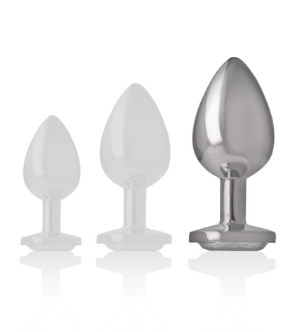 INTENSE - PLUG ANAL EN MÉTAL ALUMINIUM AVEC CRISTAL DARGENT TAILLE L by INTENSE ANAL TOYS