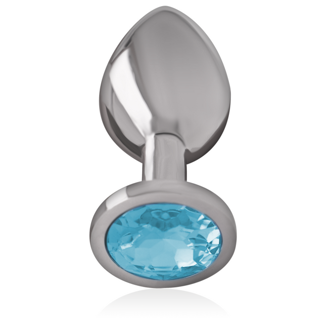 INTENSE - PLUG ANAL EN MÉTAL ALUMINIUM AVEC CRISTAL BLEU TAILLE S by INTENSE ANAL TOYS