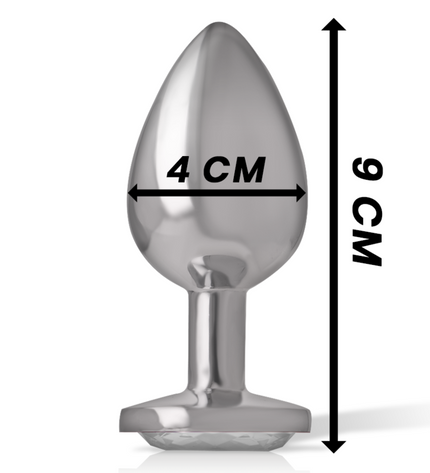 INTENSE - PLUG ANAL EN MÉTAL ALUMINIUM AVEC CRISTAL DARGENT TAILLE L by INTENSE ANAL TOYS