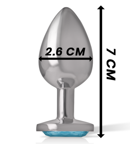 INTENSE - PLUG ANAL EN MÉTAL ALUMINIUM AVEC CRISTAL BLEU TAILLE S by INTENSE ANAL TOYS