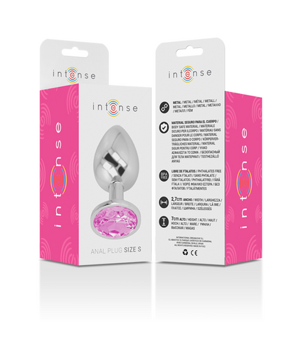 INTENSE - PLUG ANAL EN MÉTAL ALUMINIUM AVEC CRISTAL ROSE TAILLE S by INTENSE ANAL TOYS