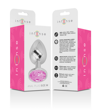INTENSE - PLUG ANAL EN MÉTAL ALUMINIUM AVEC CRISTAL ROSE TAILLE M by INTENSE ANAL TOYS