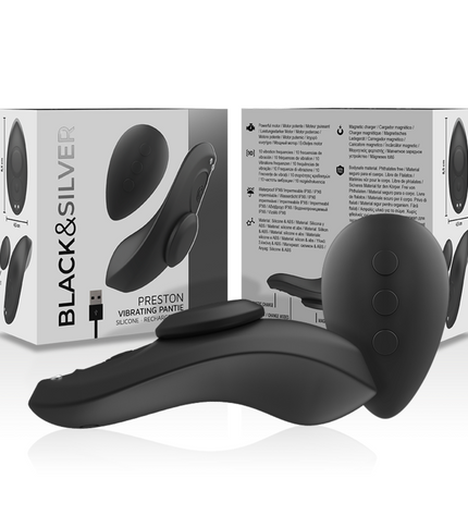 BLACK&SILVER - CULOTTE VIBRANTE RECHARGEABLE EN SILICONE PRESTON NOIRE by BLACK&SILVER