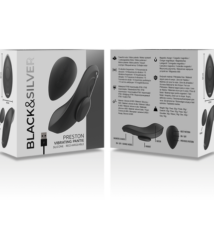 BLACK&SILVER - CULOTTE VIBRANTE RECHARGEABLE EN SILICONE PRESTON NOIRE by BLACK&SILVER
