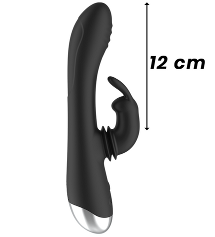 BLACK&SILVER - DJ. STIMULATEUR DE LAPIN RECHARGEABLE EN SILICONE ADAM NOIR by BLACK&SILVER