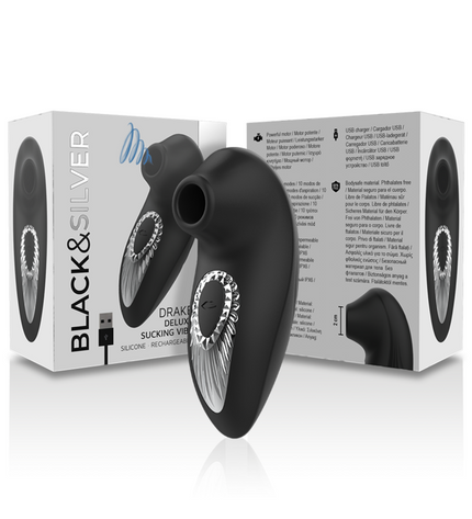 BLACK&SILVER - DRAKE DELUXE SUCKING VIBE RECHARGEABLE SILICONE NOIR by BLACK&SILVER