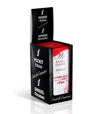 EXTASE SENSUAL - HUILE DE MASSAGE AUX PHÉROMONES EFFET CHALEUR SUCETTE 10 ML